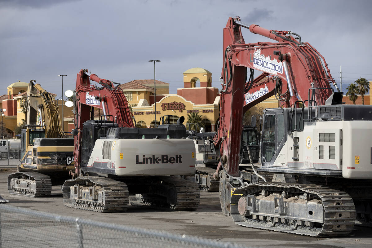 Heavy machinery at the now-demolished Texas Station property next to Fiesta Rancho Hotel and Ca ...