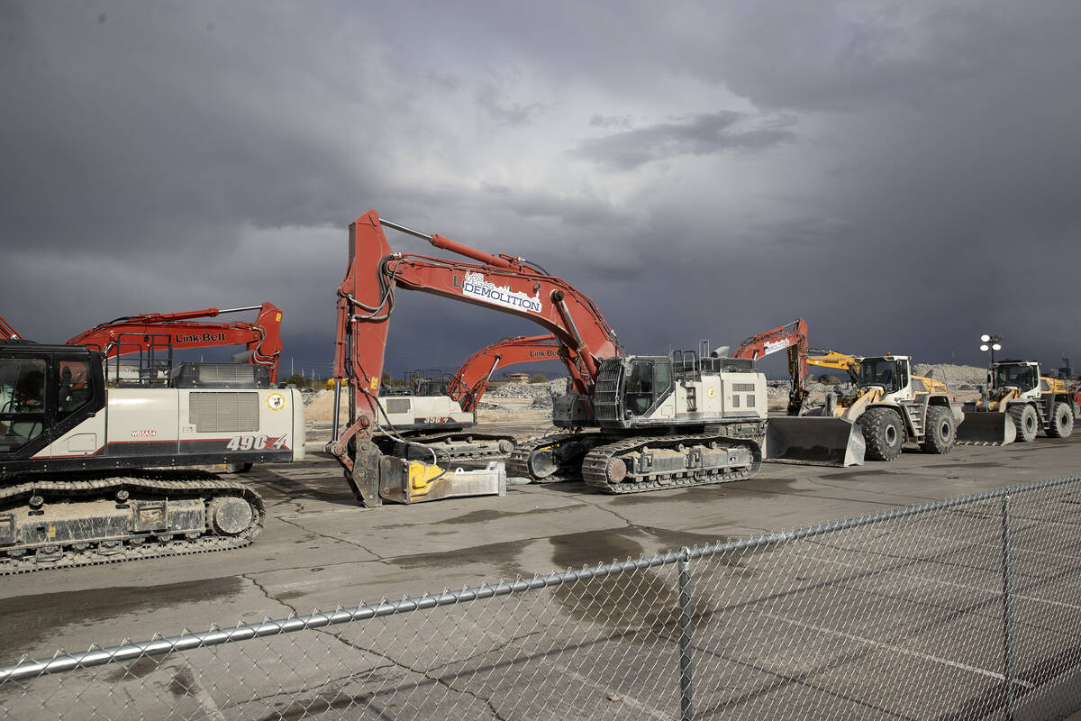 Heavy machinery at the now-demolished Texas Station property next to Fiesta Rancho Hotel and Ca ...