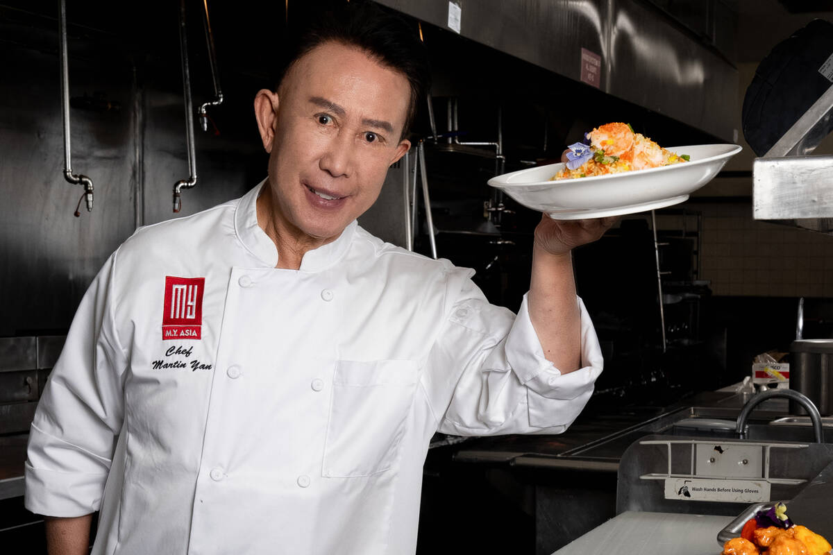 Chef Martin Yan presents dishes in the kitchen of M.Y. Asia, his new restaurant in Horseshoe La ...