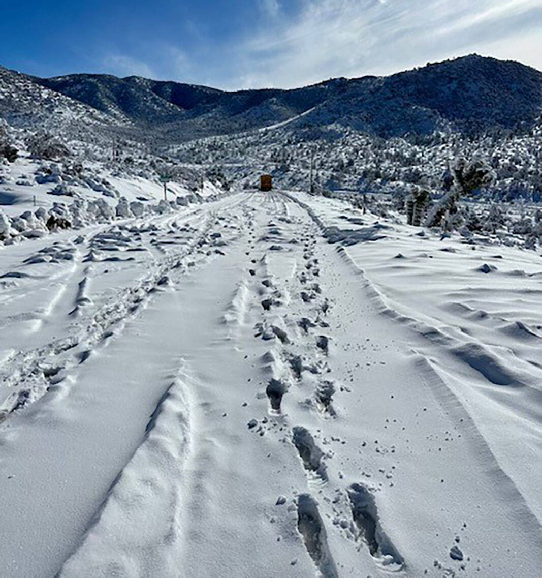 Conditions of California Route 178 in eastern Kern County on Saturday, Feb. 25, 2023. The road ...