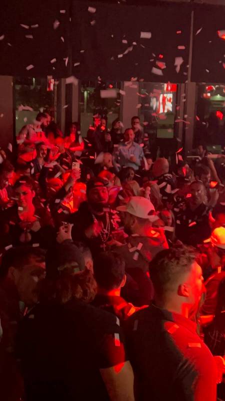 The scene at Tao Nightclub at The Venetian as members of the Super Bowl champion Kansas Cit Chi ...