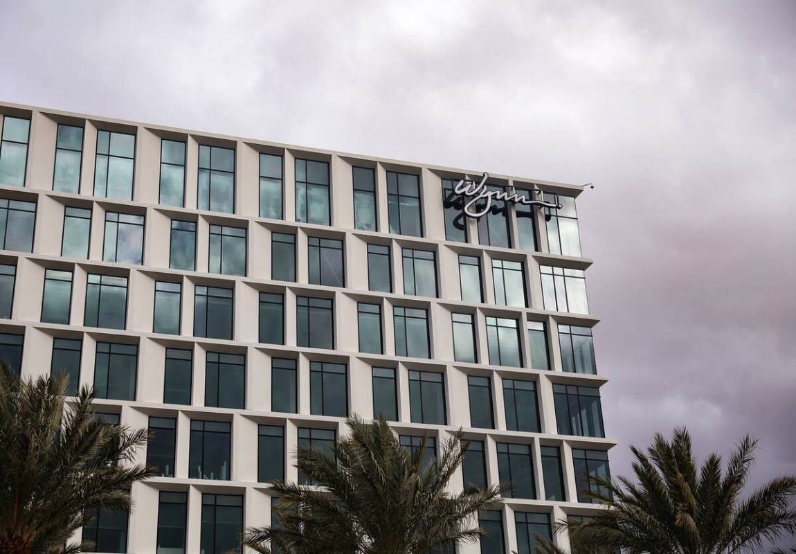 An office building with Wynn Resorts’ name at the top in Downtown Summerlin in Las Vegas ...