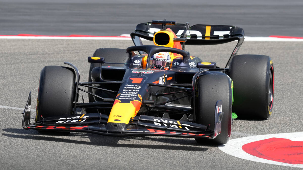 Red Bull driver Max Verstappen of the Netherlands steers his car during a Formula One pre seaso ...