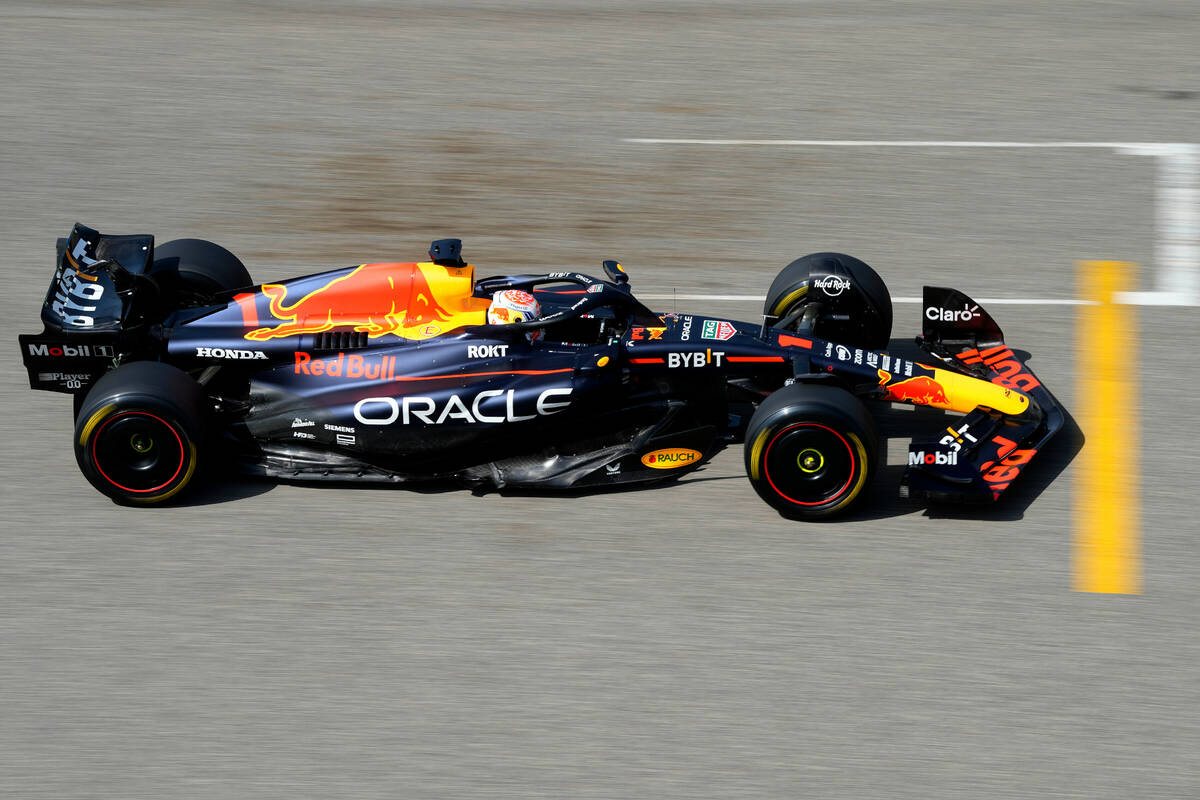 Red Bull driver Max Verstappen of the Netherlands steers his car during a Formula One pre seaso ...