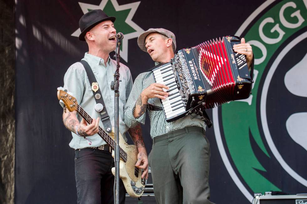 Matt Hensley and Nathen Maxwell of Flogging Molly performs during the 3rd Annual Shaky Knees Mu ...