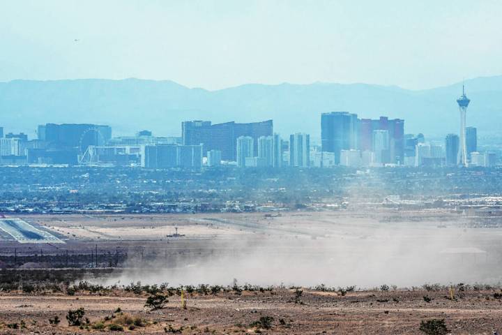 Wind gusts could reach 70 mph in the Spring Mountains on Saturday, March 4, 2023, according to ...