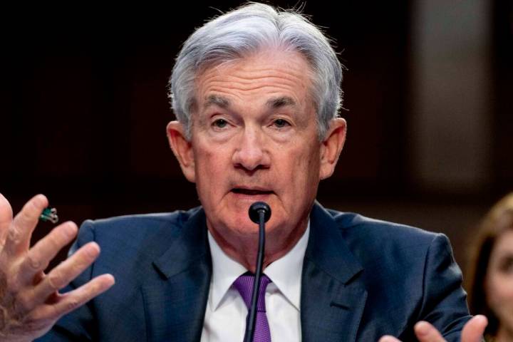 Federal Reserve Chairman Jerome Powell testifies during a Senate Banking Committee hearing on C ...