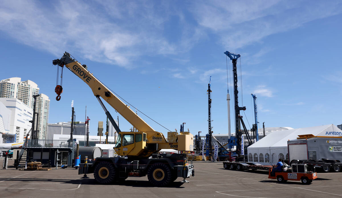 Preparations continue for the ConExpo-Con/Agg construction trade show in the Diamond lot outsid ...