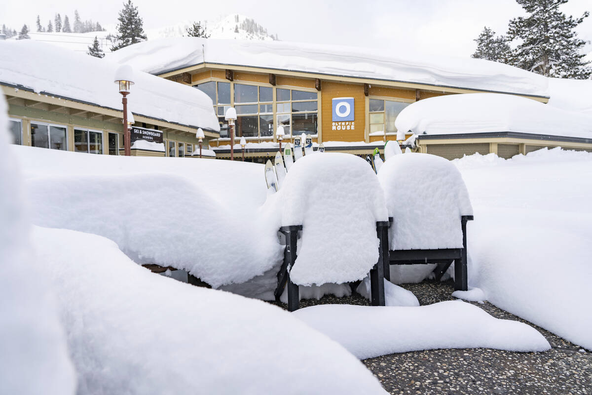 This photo provided by Palisades Tahoe shows snow cover at Palisades Tahoe ski resort in Olympi ...