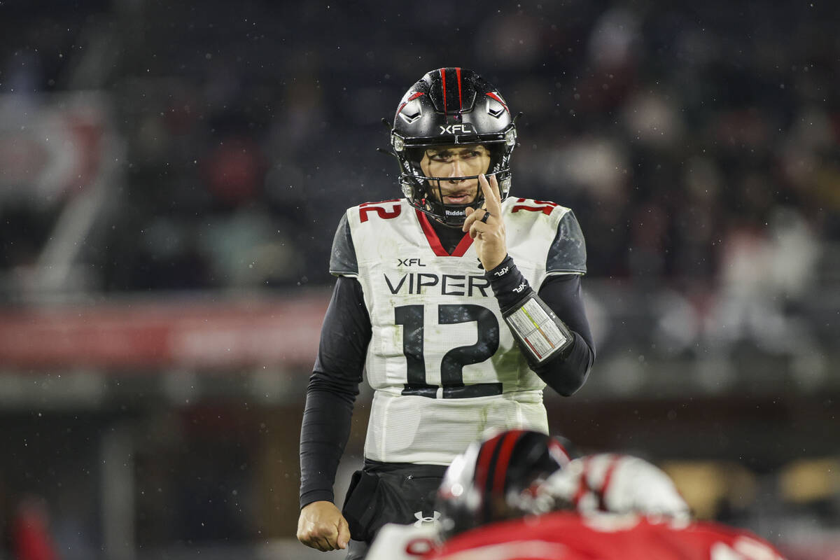 The Vegas Vipers against the D.C. Defenders at Audi Field on March 12, 2023, in Washington, D.C ...