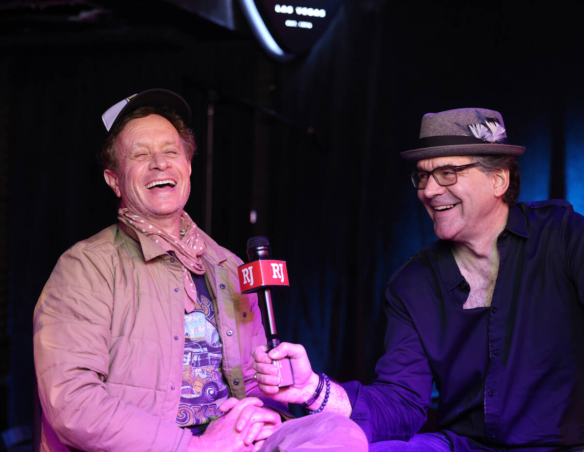 John Katsilometes, right, interviews Pauly Shore, at the original Sand Dollar Lounge on Spring ...