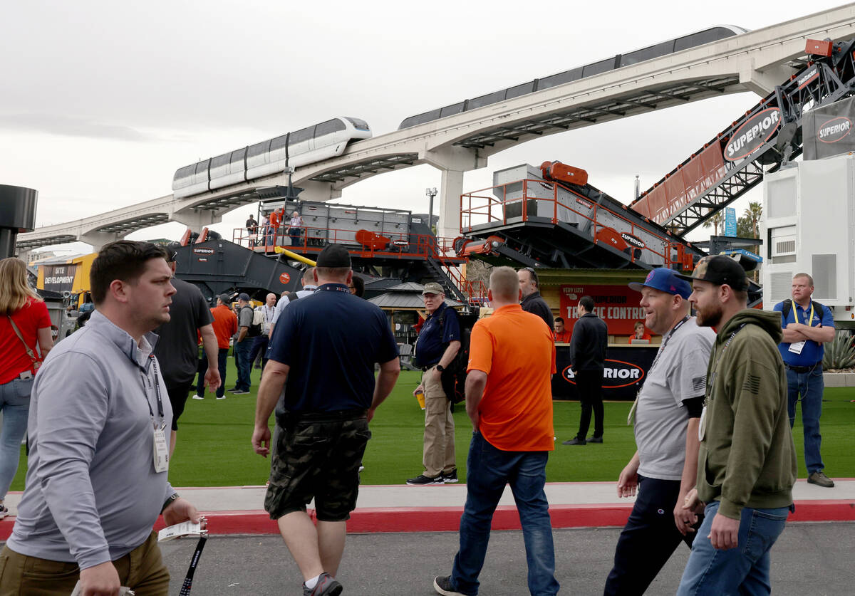 Conventioneers arrive at the Las Vegas Convention Center for Day 1 of the ConExpo-Con/Agg const ...