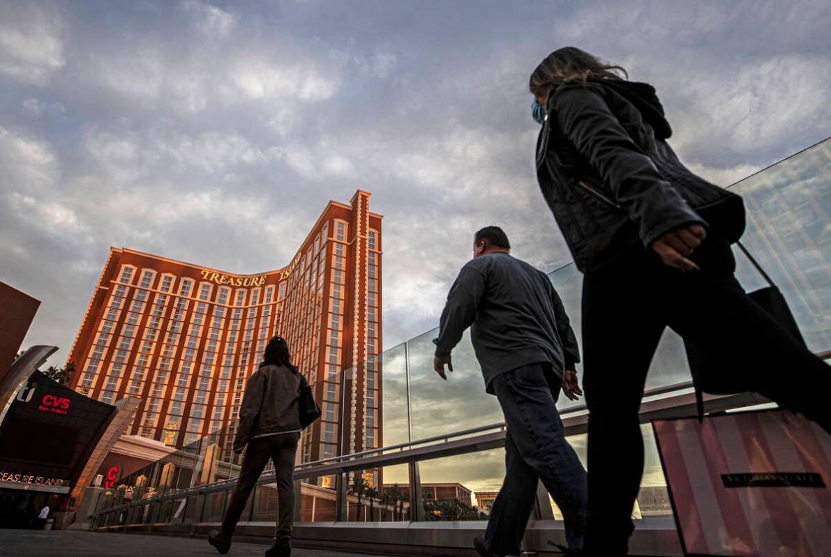 The Strip in January 2021. (Benjamin Hager/Las Vegas Review-Journal)