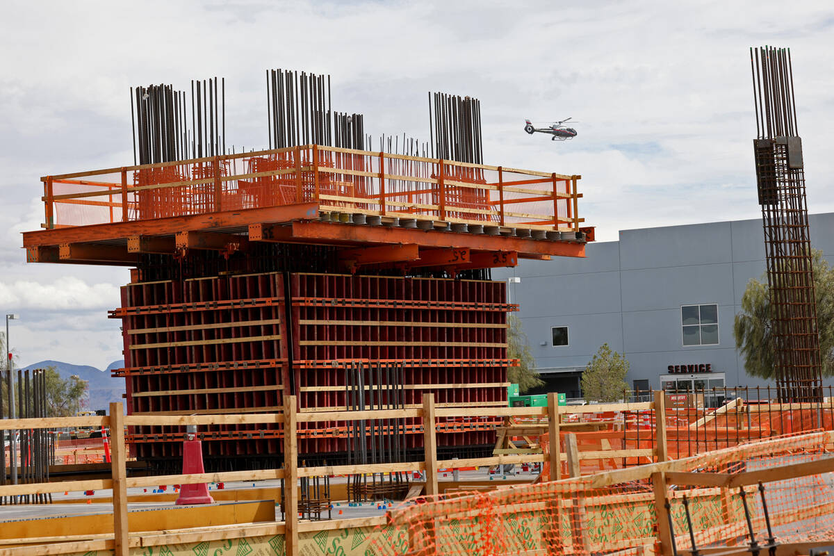 Construction is stopped on Dream Las Vegas on the south Strip Monday, March 20, 2023. (K.M. Can ...