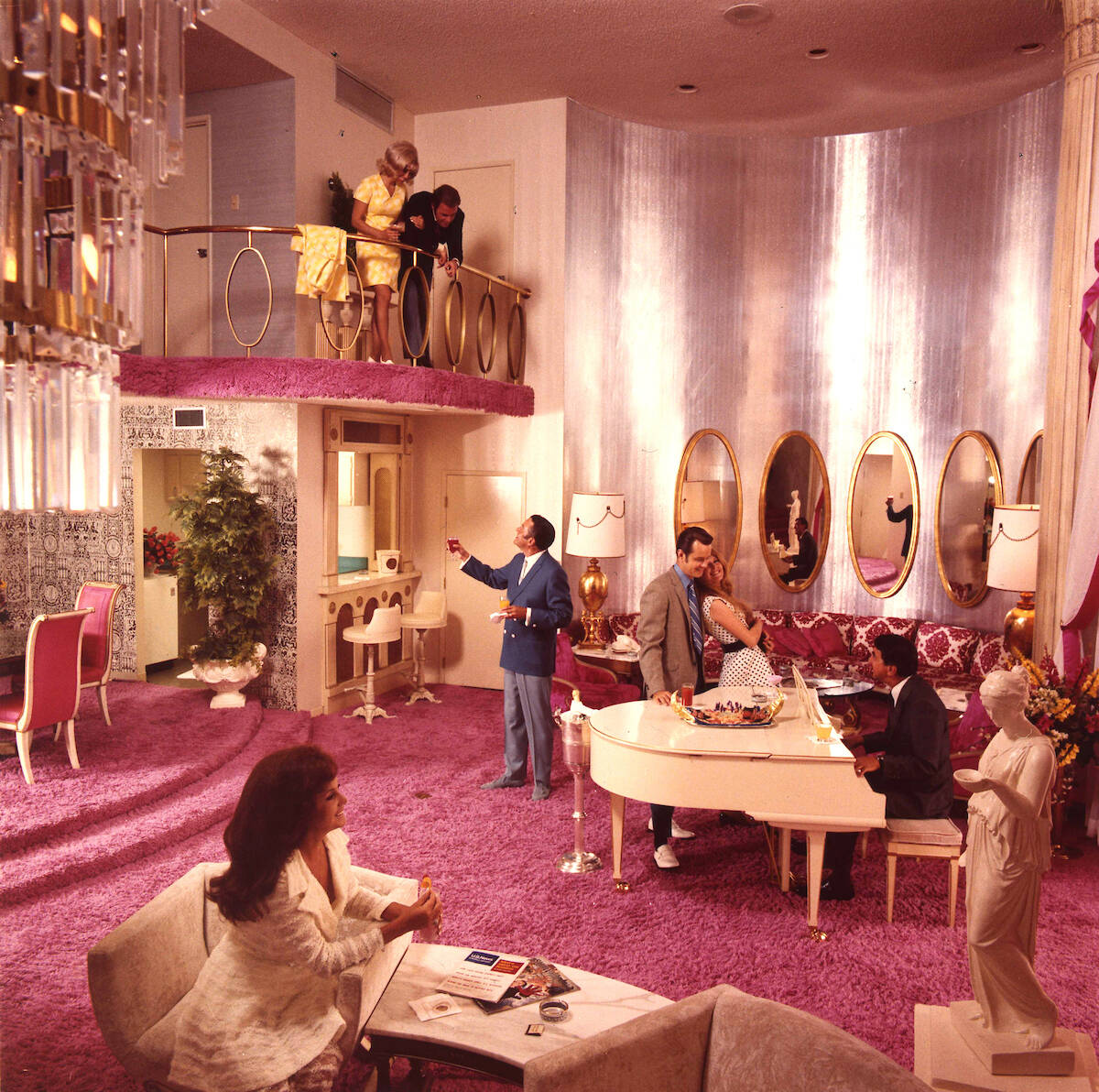 The furniture design at Caesars Palace in 1966 represents Rococo Modernism, a style common duri ...
