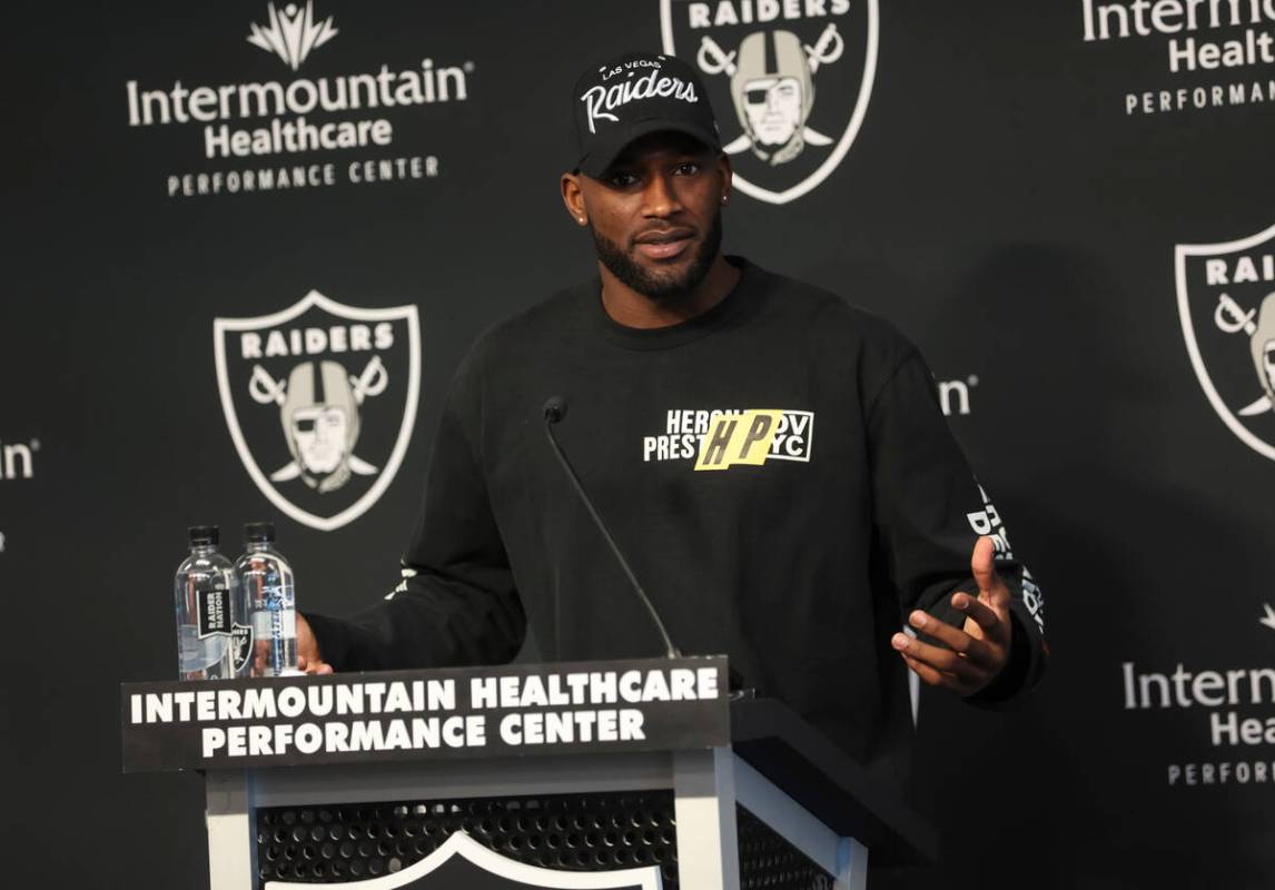 Newly acquired Raiders cornerback Brandon Facyson addresses the media at Raiders Headquarters a ...