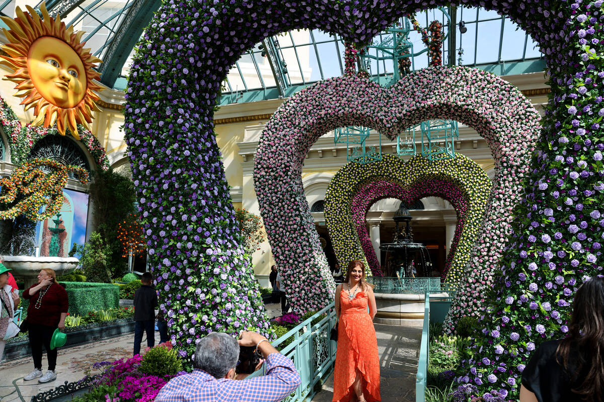 Ajay Nagrani of Houston takes a photo of his wife Kajal in the new spring display, “Giar ...