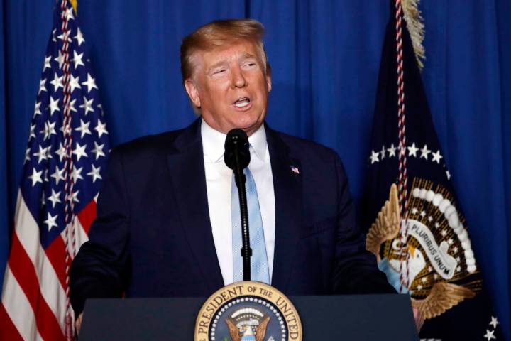 FILE - President Donald Trump speaks at his Mar-a-Lago estate on Jan. 3, 2019, in Palm Beach, F ...