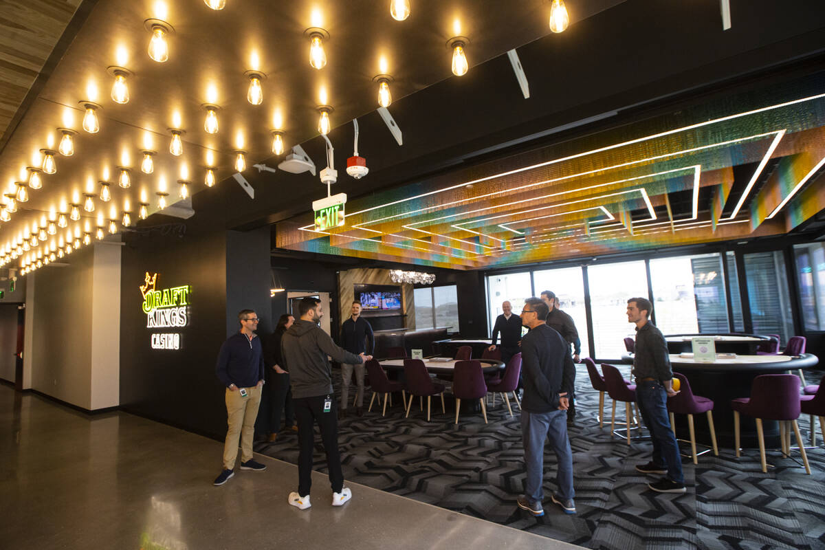 A casino area is pictured during a tour of DraftKings' new offices at UnCommons on Tuesday, Mar ...