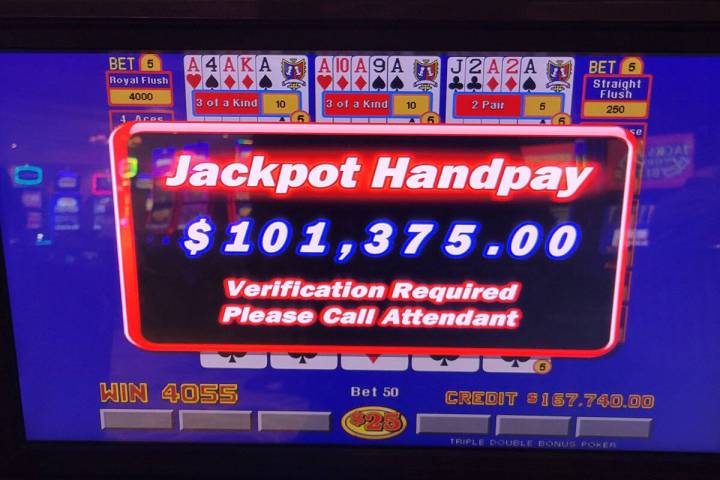 A video poker player won a $101,375 jackpot on Friday, March 17, 2023, at Caesars Palace on the ...