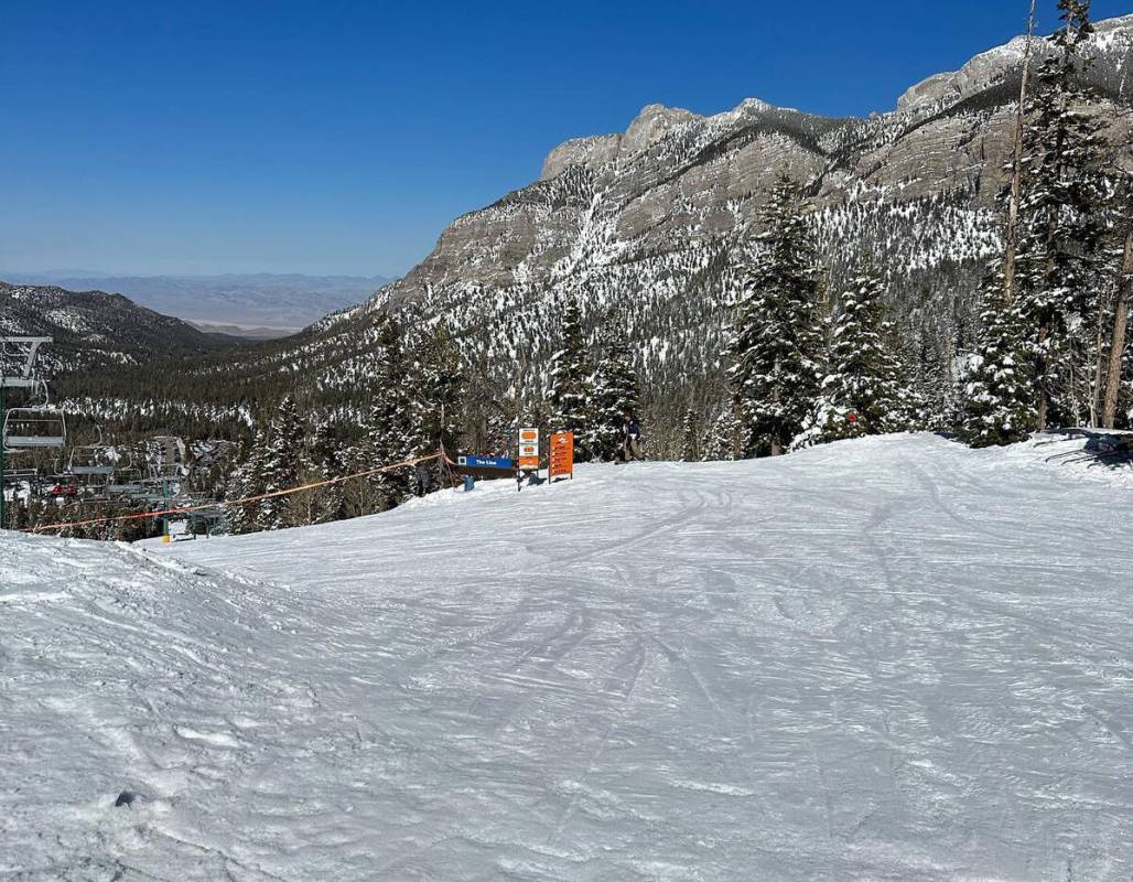 There's plenty of snow on Lee Canyon slopes on March 7, 2023. (Facebook)