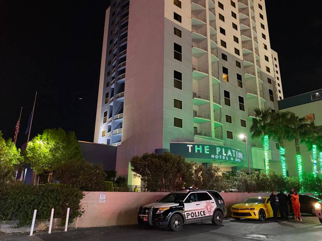 Las Vegas police were investigating a homicide inside a room at the Platinum Hotel, 211 E. Flam ...