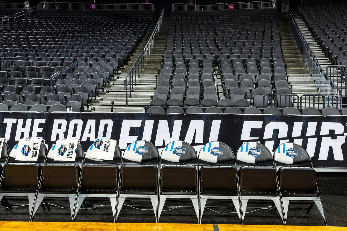 The court is ready for players during the West Regional practice for the Sweet 16 games at the ...