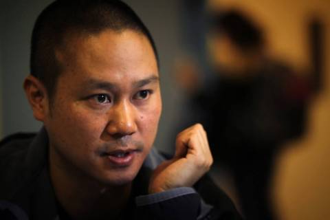 Tony Hsieh, CEO of online clothing retailer Zappos.com, speaks during an interview at The Beat ...
