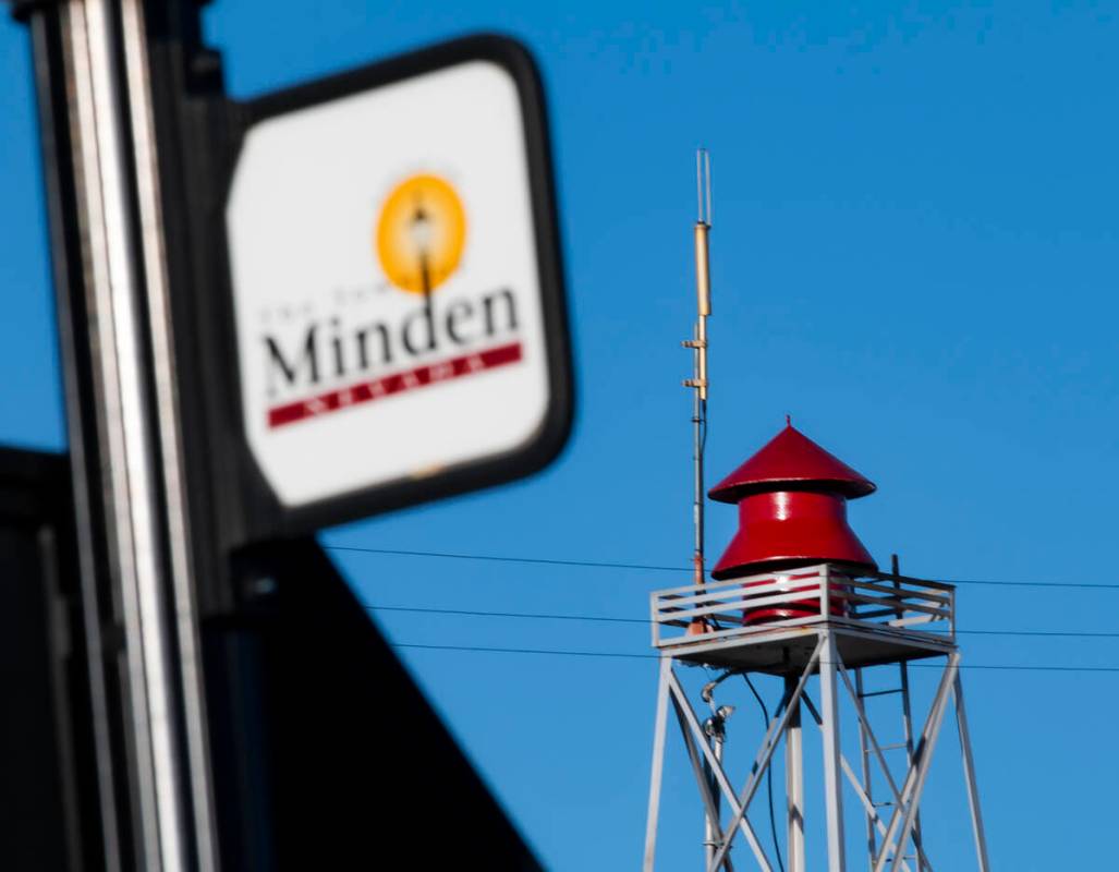 The siren in Minden pictured on May 11, 2021. (Colton Lochhead/Las Vegas Review-Journal)