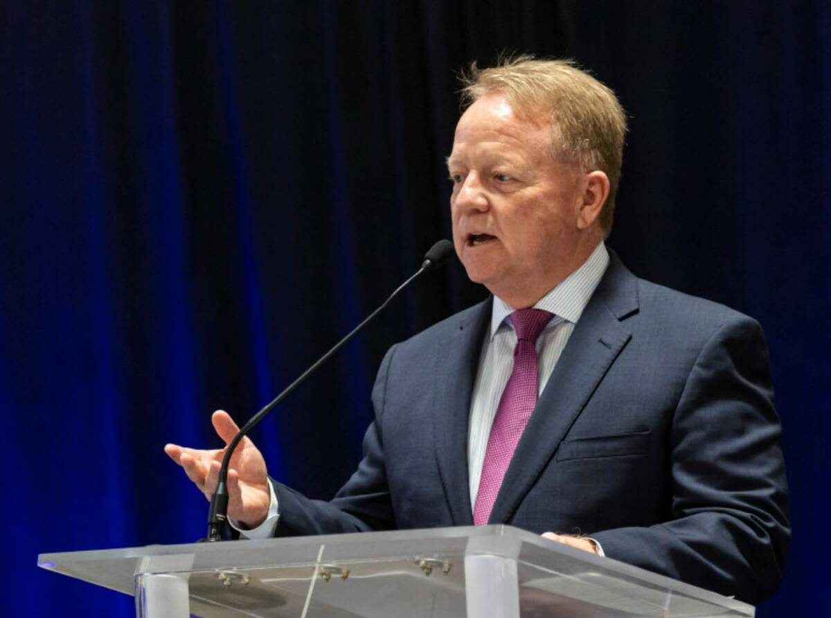 Tom Burns, executive director of the Governor’s Office of Economic Development, speaks during ...