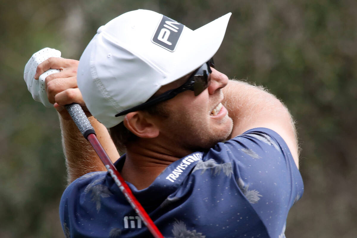 Seamus Power tees off on the 13th hole during the third round of the Shriners Hospitals for Chi ...