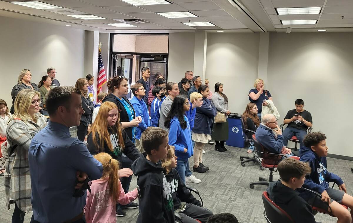 Several attendees had to watch the City Council meeting from the adjacent City Council meeting ...