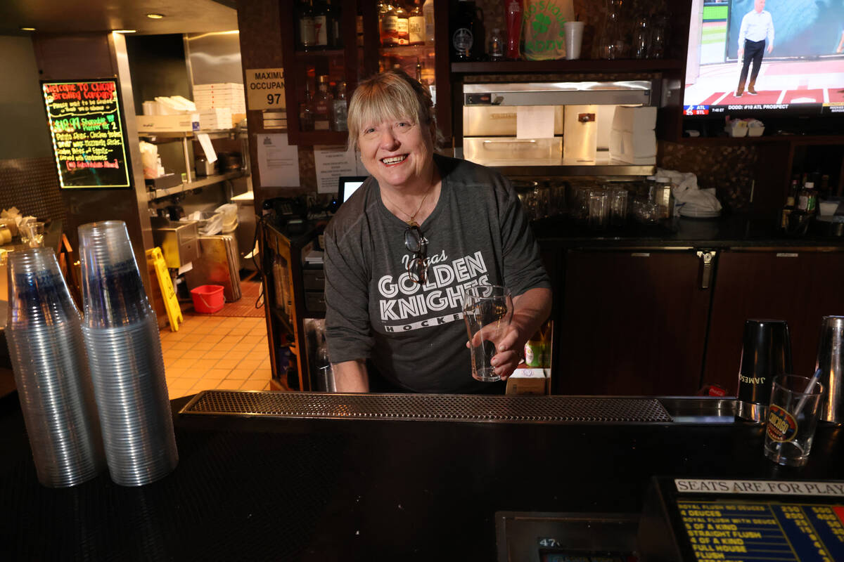 Bartender Kimmie Brown works at Chicago Brewing Company at the Four Queens in downtown Las Vega ...