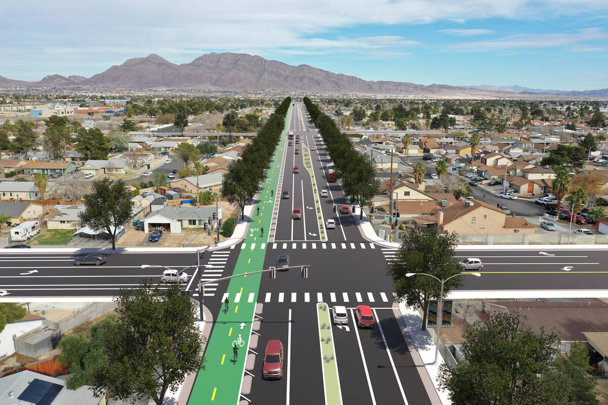 An tentative artist rendering of what a revamped Stewart Avenue will look like following an up ...