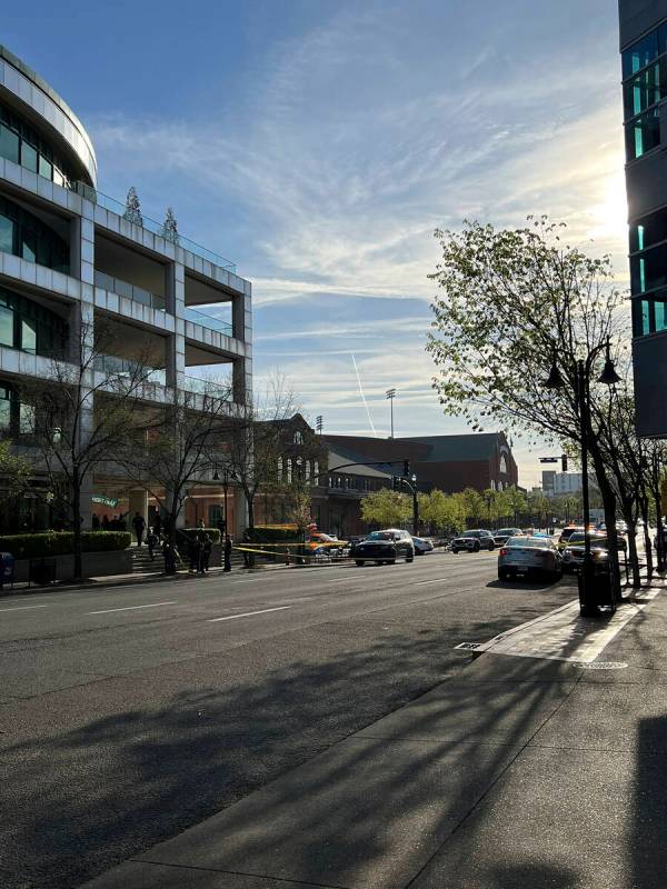 This photo provided by Terrance A. Sullivan shows police presence near the scene of a shooting ...