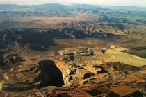 Aerial view of the abandoned Anaconda Copper Mine near Yerington. (Nevada Department of Conserv ...