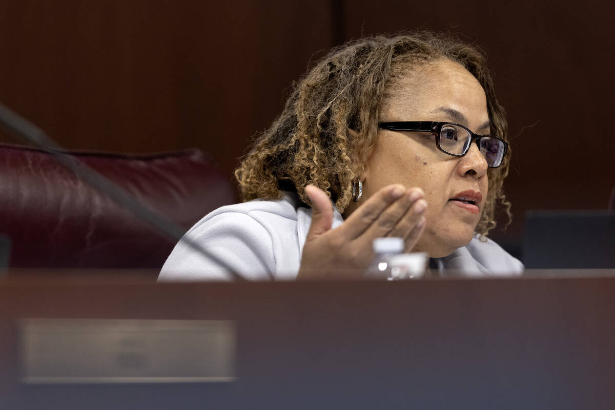 Sen. Dina Neal, D-North Las Vegas, speaks during the 82nd Session of the Legislature in Februar ...