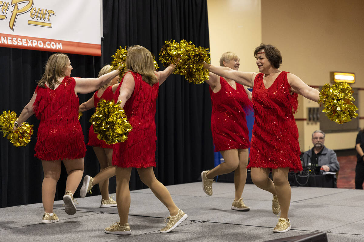 The Vegas Golden Gals, a senior pompom squad, perform during the Aging Wellness Expo at the Sou ...