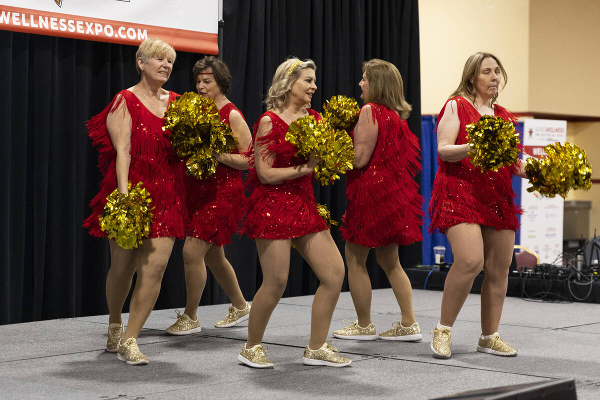 The Vegas Golden Gals, a senior pompom squad, perform during the Aging Wellness Expo at the Sou ...