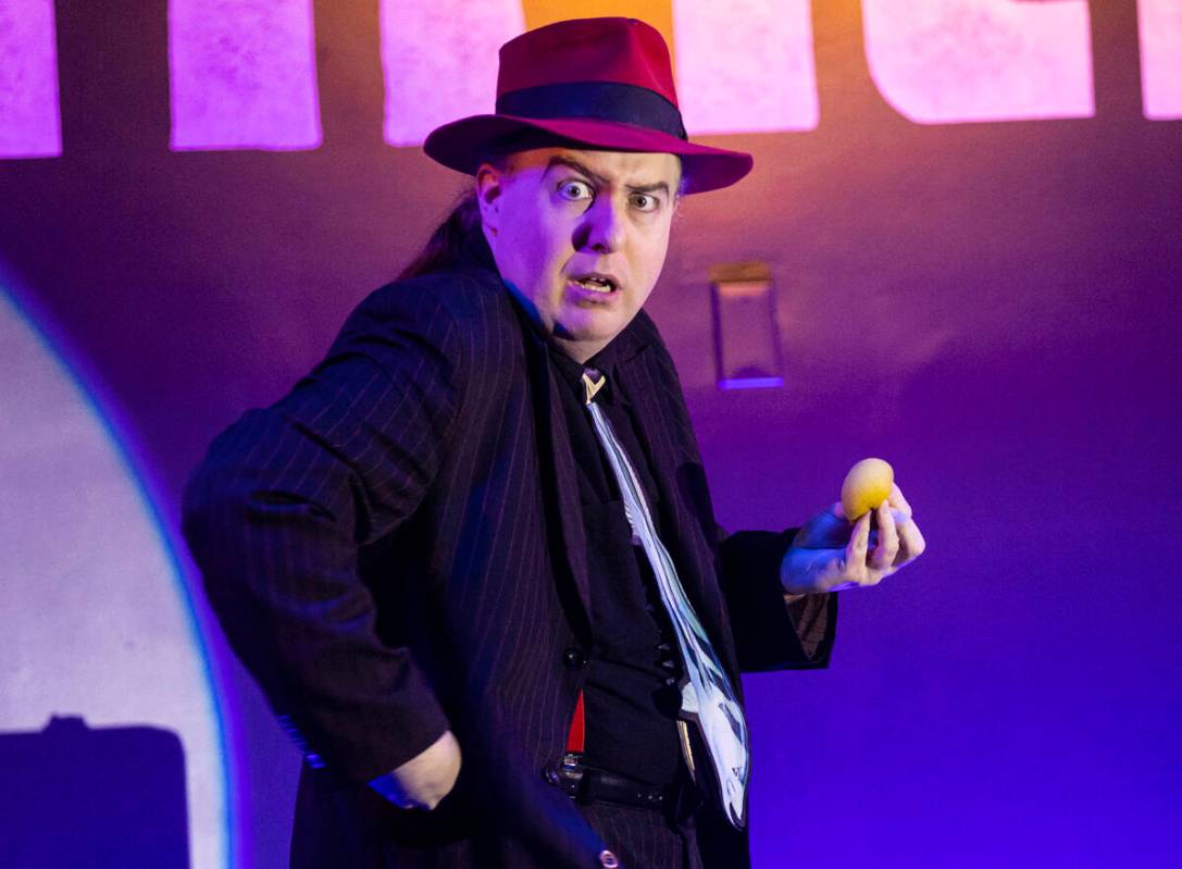 Magician Bizzaro performs during Secret Circus at Artifice on Thursday, Feb. 23, 2023, in downt ...