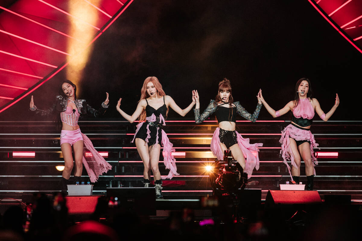 Blackpink is shown headlining Coachella Valley Music and Arts Festival in Indio, Calif. on Satu ...