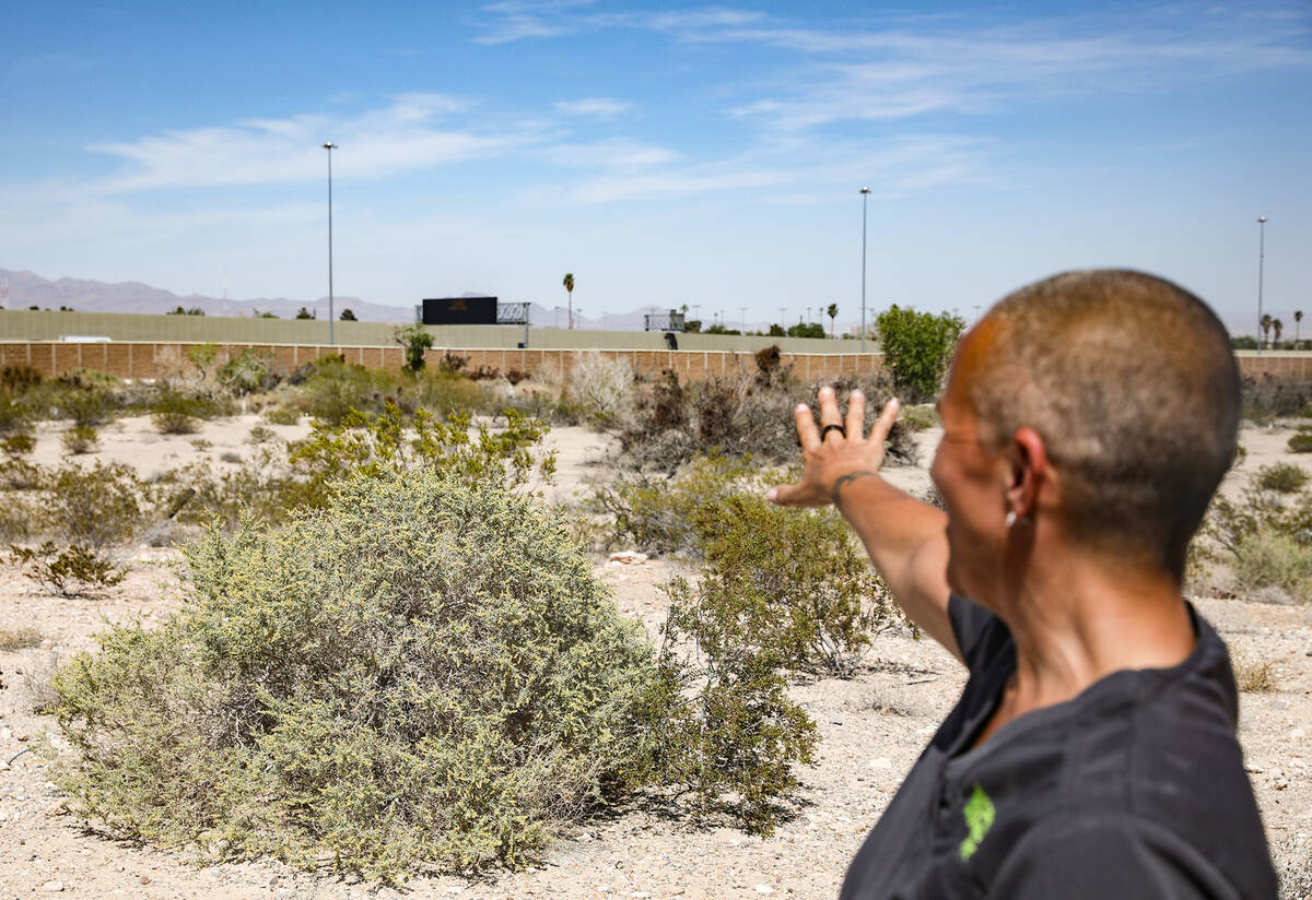 Senior Zoologist Katrina Smith shows the Review-Journal Mojave Max’s habitat at the Springs P ...