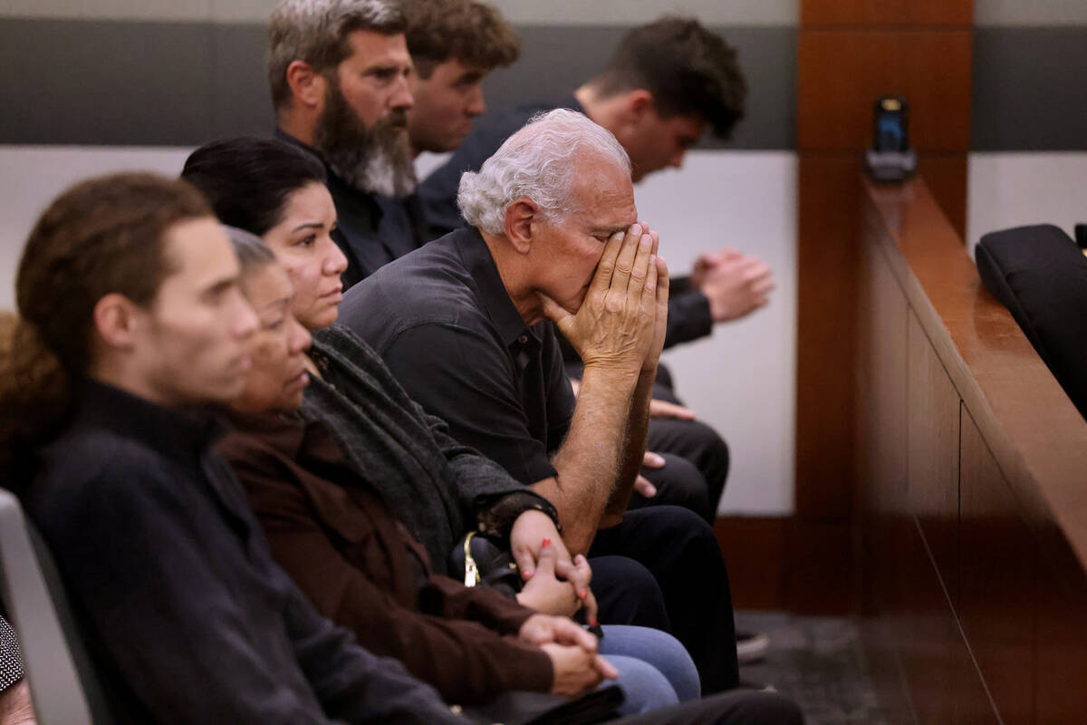 Gary Gugino, grandfather of Mia Gugino, 17, who died of a fentanyl overdose, reacts in court at ...