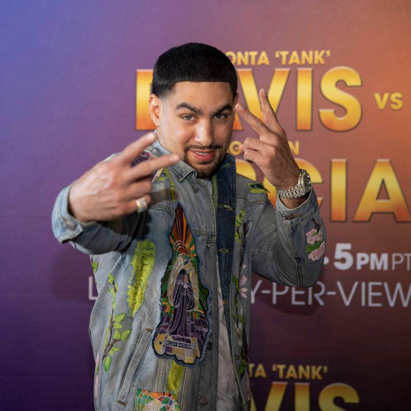 Professional boxer Danny Garcia poses on the red carpet prior to the Ryan Garcia-Gervonta Davis ...