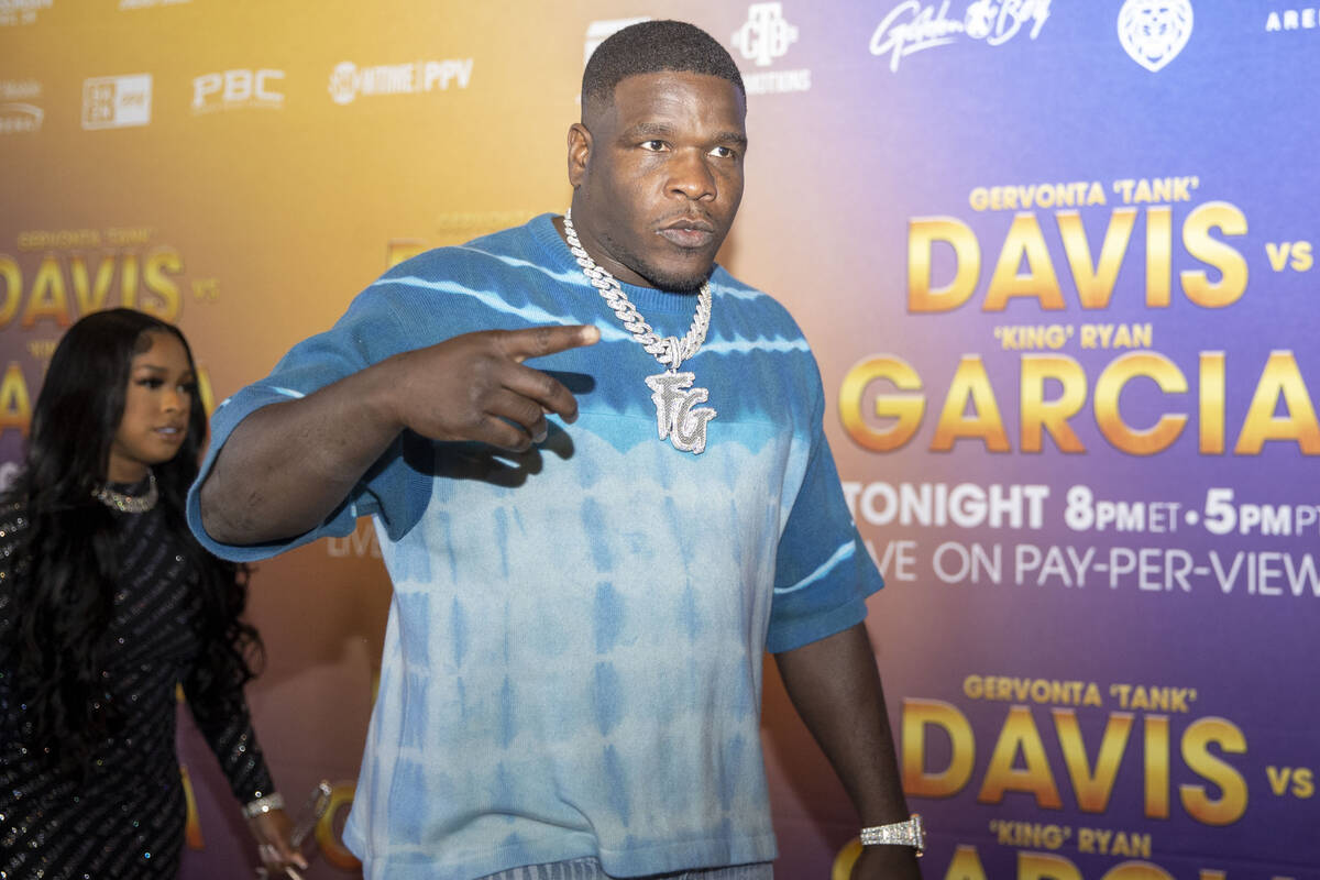 Former NFL running back Frank Gore walks the red carpet prior to the Ryan Garcia-Gervonta Davis ...