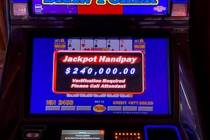 A video poker player landed a $240,000 jackpot Saturday, April 22, 2023, at Caesars Palace in L ...
