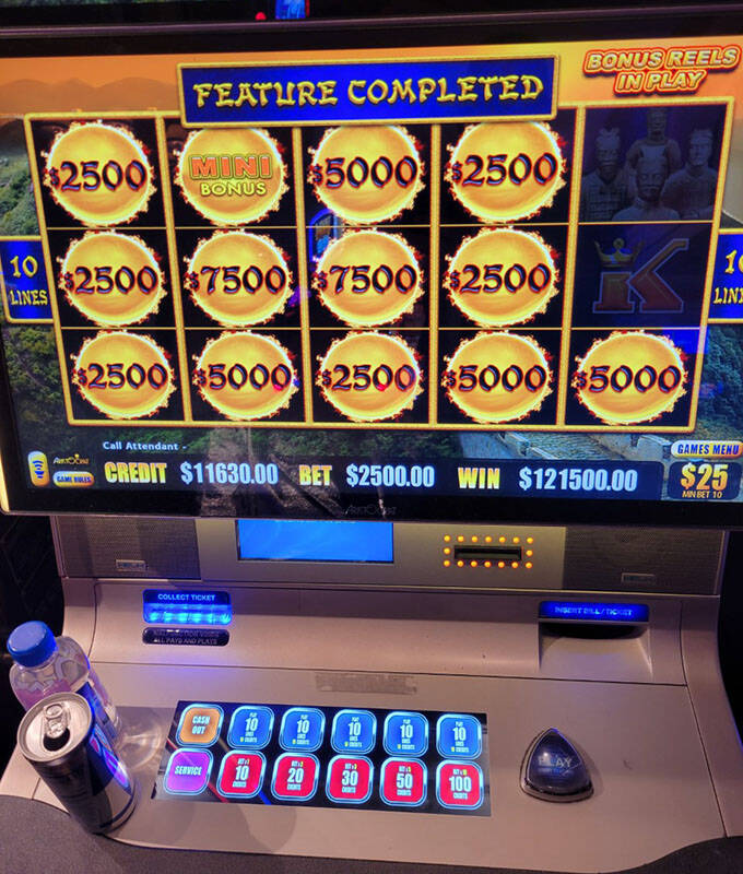 A slots player won a $121,500 jackpot Saturday, April 22, 2023, at Caesars Palace in Las Vegas. ...