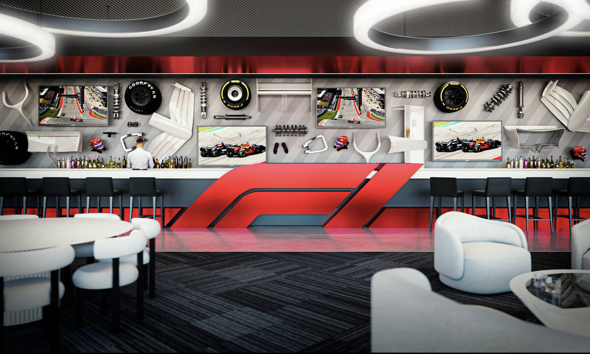 An artist rendering of a high-end hospitality space for the Formula One Las Vegas Grand Prix. ( ...