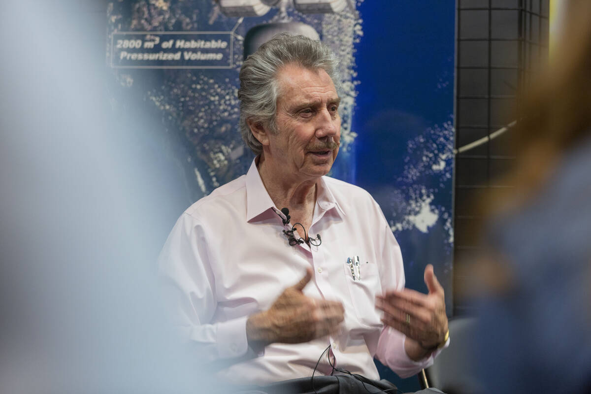 Robert Bigelow speaks at Bigelow Aerospace in North Las Vegas in September 2019. (Las Vegas Rev ...