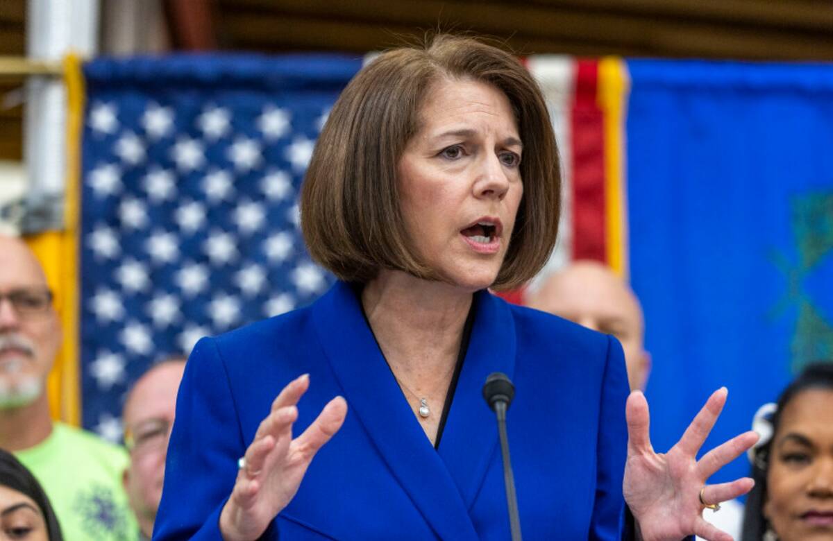 Sen. Catherine Cortez Masto, speaks in November 2022 in Las Vegas. (Las Vegas Review-Journal)